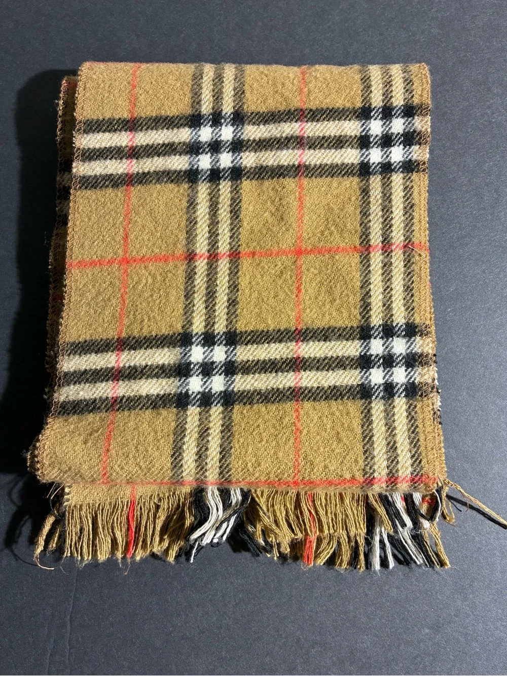 Y2K Burberry Esque Made In England Essential Plaid Themed Scarf